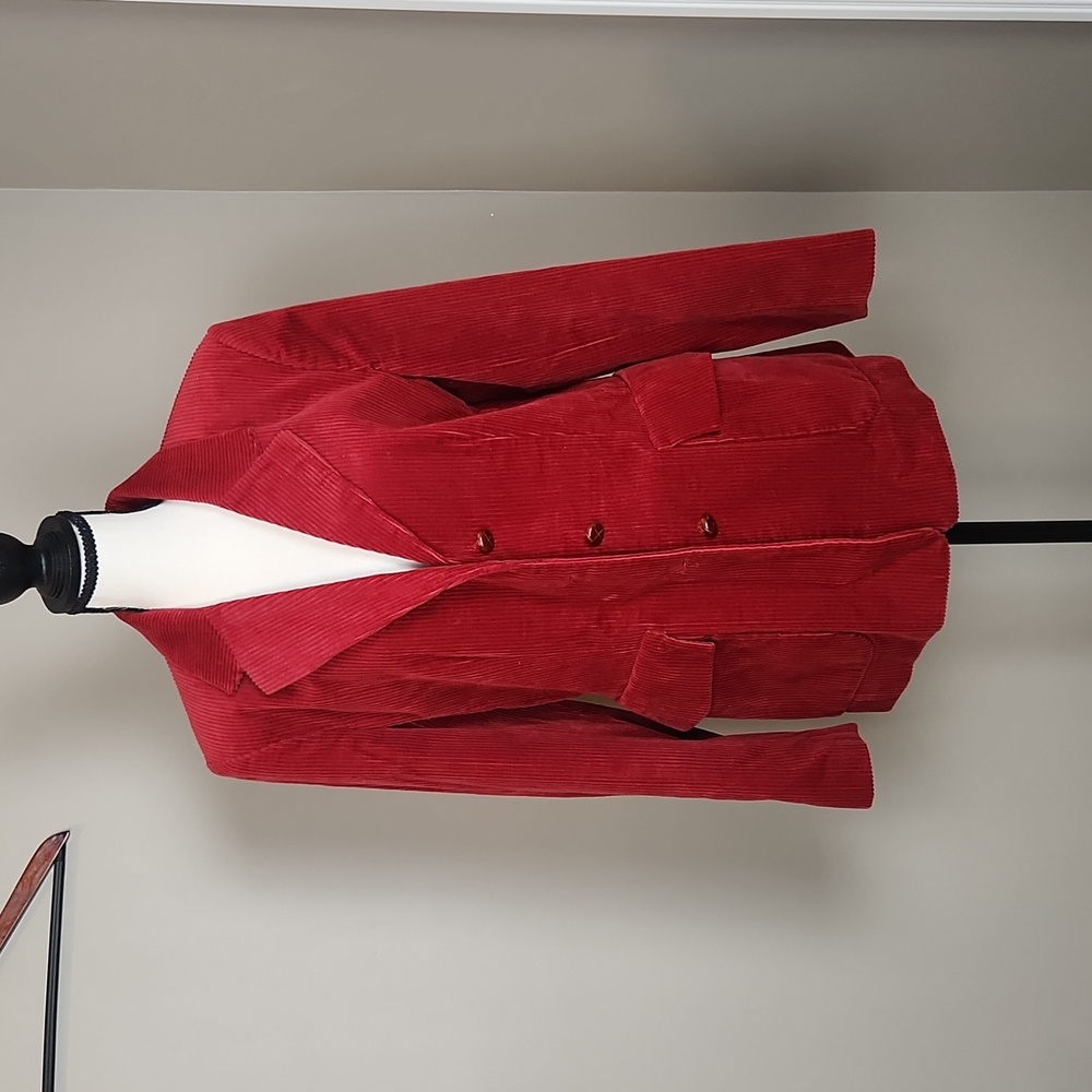 Orvis Red Corduroy Blazer Barn Coat Size 6 - Picture 12 of 13